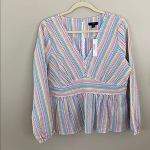 JCrew seersucker rainbow shirt